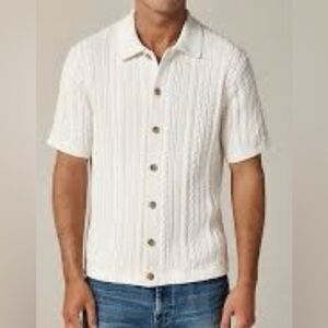 Banana Republic Cream Textured Knit Shirt